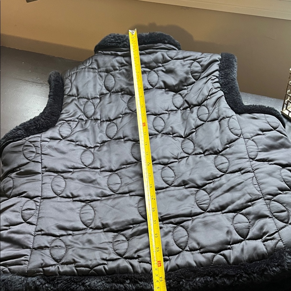New York & Company Black Faux Fur Trim Vest - Picture 5 of 8